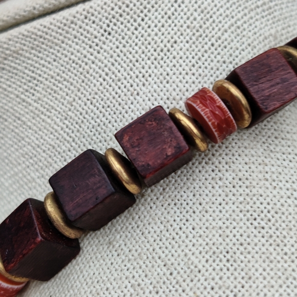 Ancient primitive Mayan clay talisman and stone necklace - Picture 7 of 10